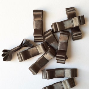 Grey Satin Craft Bows 10mm 40mm x 10 pcs