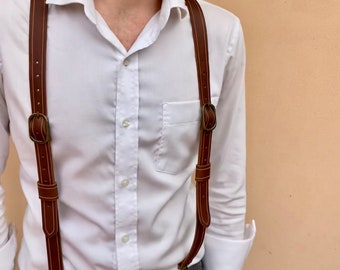 Leather Suspenders/ Handmade/ Leather Braces/ Groomsman Suspenders/ Wedding Gift/ Australian Leather