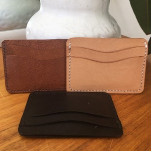 Cartera de tarjeta de cuero canguro con 5 ranuras para tarjetas, billetera minimalista, soporte para tarjeta, marca opcional, sin marca
