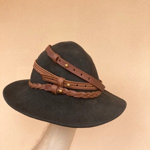 Leather Hat band, Adjustable Hatband, Hat Accessory, Australian Made, Gift