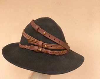 Leather Hat band, Adjustable Hatband, Hat Accessory, Australian Made, Gift