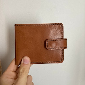 Handmade Leather Wallet with clip/ Billfold/ Bifold/ Mens Wallet