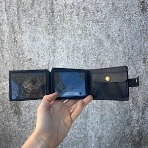 Billetera con foto, billetera de cuero con 3 espacios para fotos