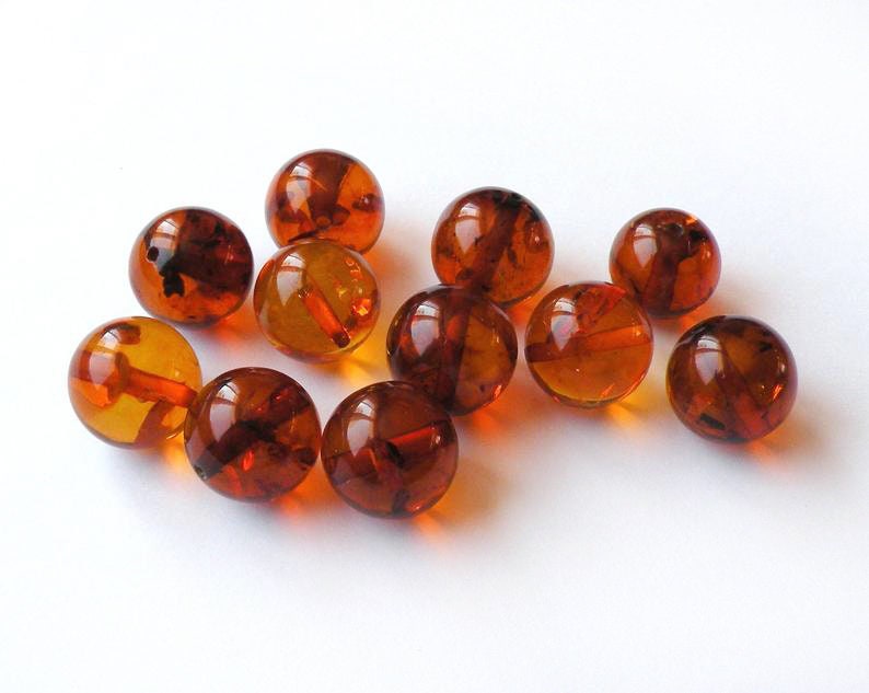 Genuine amber beads 12.6 mm diameter 1 bead Baltic amber Etsy