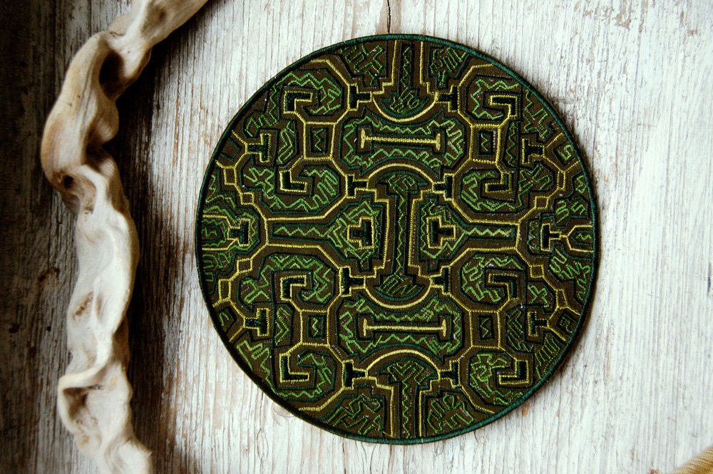 Ayahuasca Pattern Patch, Handmade Ayahuasca Embroidery, Ayahuasca