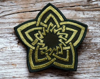Toppa celtica, Keltischer Aufnäher, Mittelalterlicher Patch, Ricamo medievale, Applicazione Keltische, FATTO A MANO CON AMORE, ~9 cm, ~3,5 in