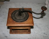 Antique Very Old Mill Wood Dove Tailed Coffee Grinder No Drawer