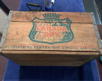 Canada Dry Ginger Ale Wooden Glass Bottle Delivery Box Reinforced Strong Box