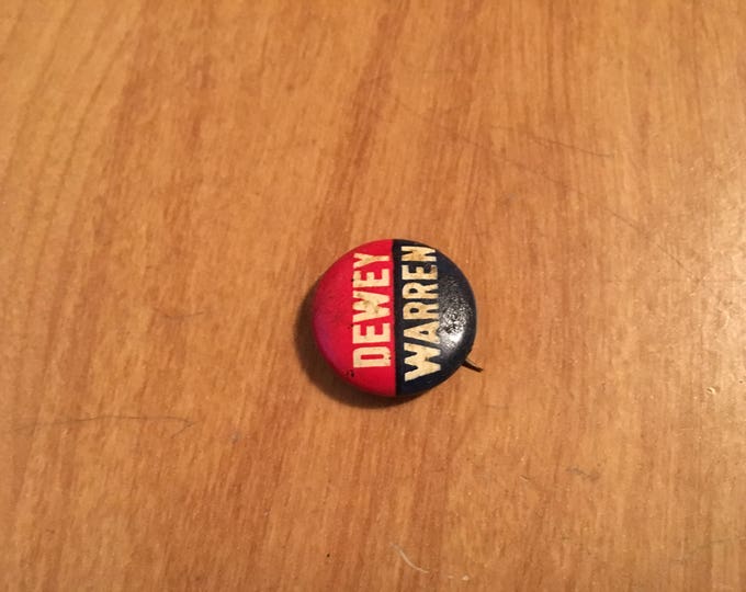 Vintage DEWEY/ WARREN Presidential Campaign Button Pin Back Rare