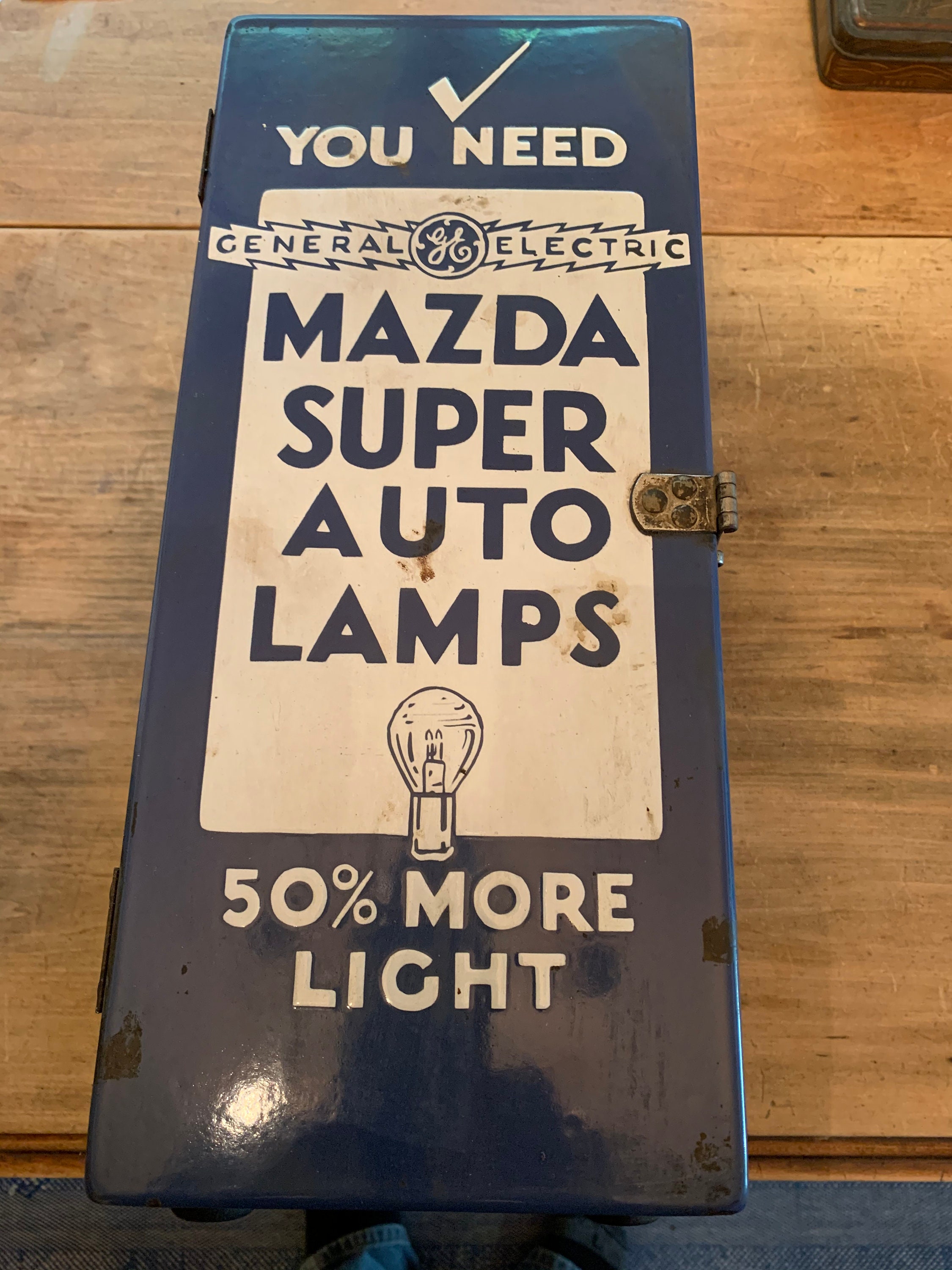 Antique Automotive Shop Wall Hanging Counter top GE Mazda Light Bulb