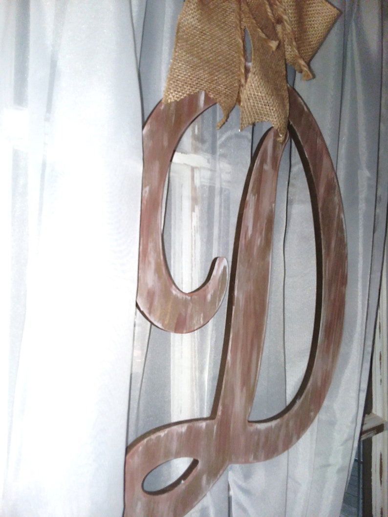 rustic monogram Letter D wreath Letter D door hanger Initial D door hanger wood hanging letters rustic initial wreath
