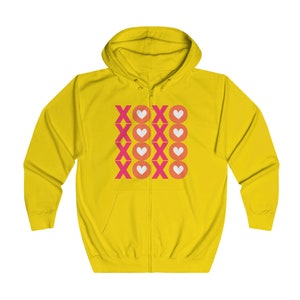 Sudadera con capucha unisex con cremallera completa XOXO
