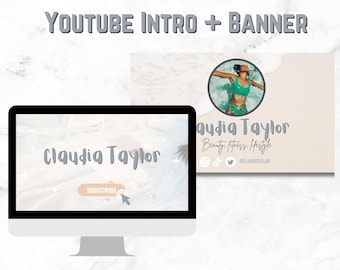 Beige Marble YouTube Intro and Banner Template (Digital Download)