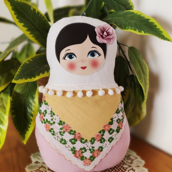 Babushka matryoshka softie plush doll pillow gift, Medium, 38cm/15" tall