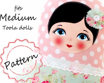 Printable Pattern PDF File, size Medium, Toola Babushka Matryoshka Doll