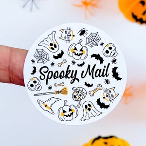 Spooky Mail Halloween Sticker Sheet For Packaging - Goth, Magic, Pumpkin, Witch