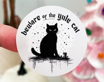 Yule Cat Sticker Sheet - Festive Pagan Christmas Stickers