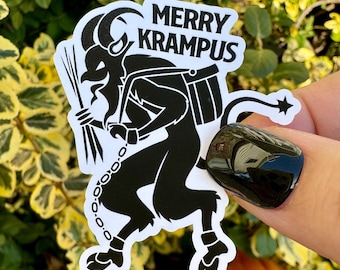 Merry Krampus Sticker Sheet for Packaging - Witch, Yuletide, Festive, Winter Solstice, Pagan, Christmas