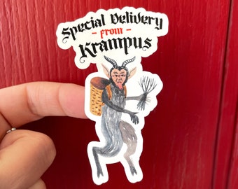 Krampus Sticker Sheet for Packaging - Witch, Yuletide, Festive, Winter Solstice, Pagan, Christmas