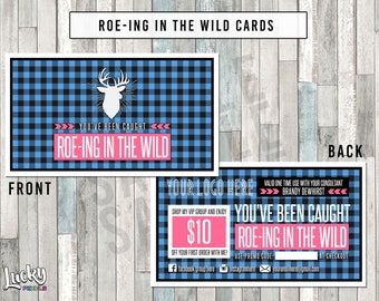 Buffalo Plaid Roe-ing In The Wild Cards - Blue - 2 Sided - For your business