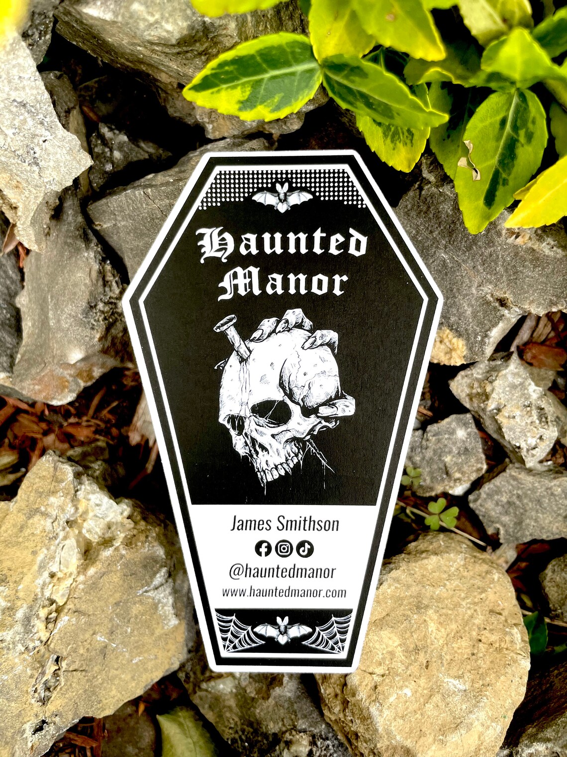 Coffin Shaped Business Card Gothic Haunted Skull Tattoo - Etsy