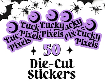 50 Laminated Vinyl Die Cut Stickers: Custom Logo or Design