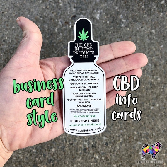 CBD/Hemp Oil Info Cards - Personalized Business Card Style