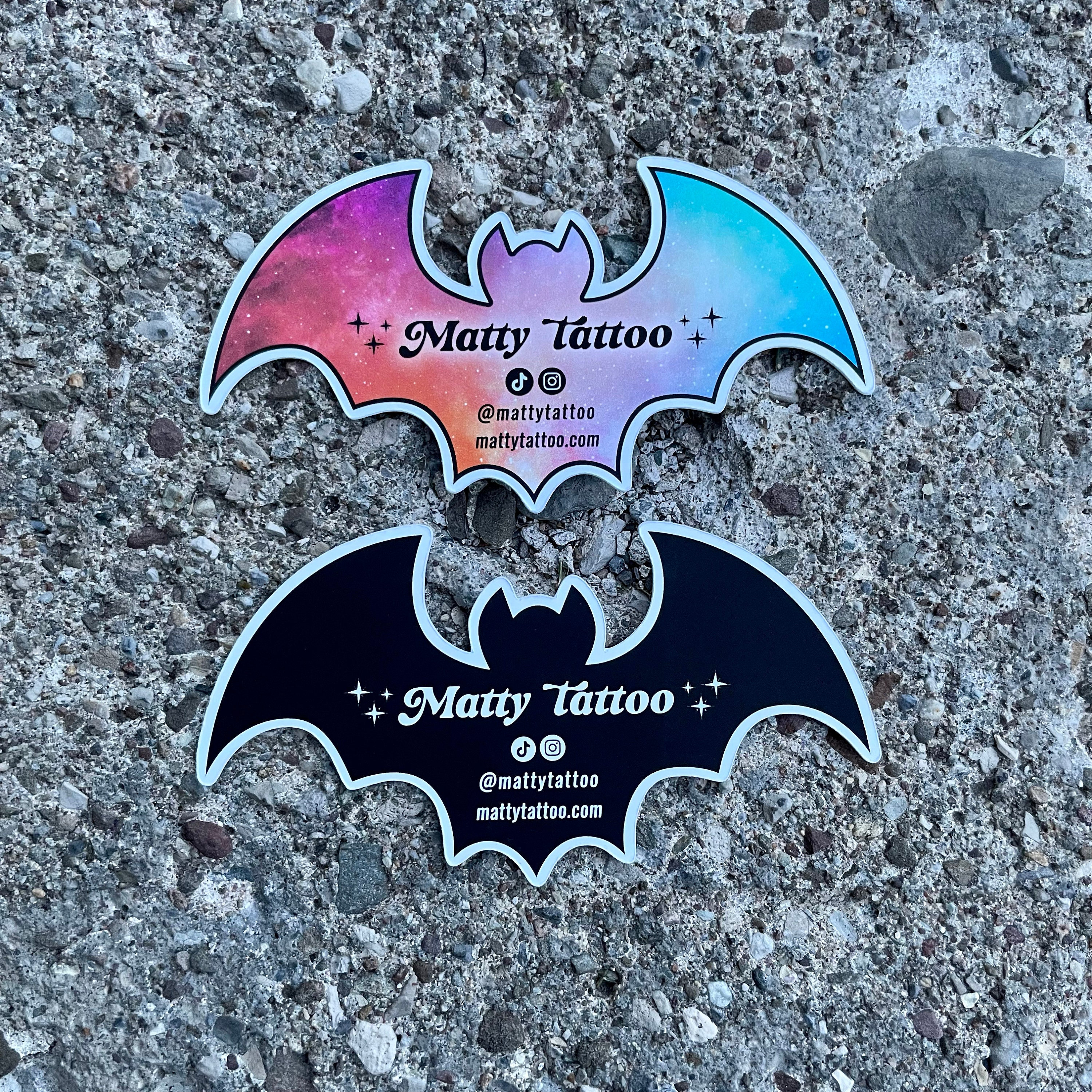 Sleek Batman Logo Outline Tattoo