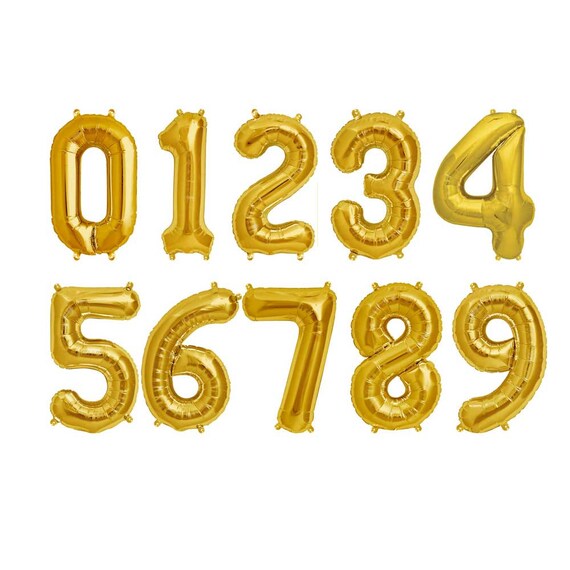 small mylar number balloons