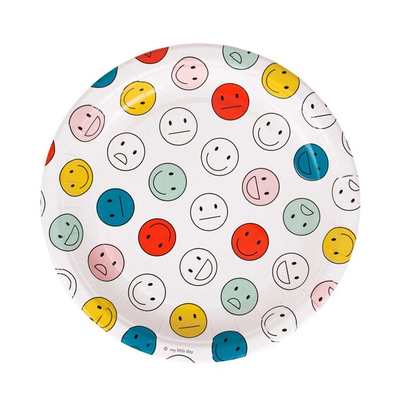 Emoji paper plates. Smiley happy face paper plates. Emoji Etsy