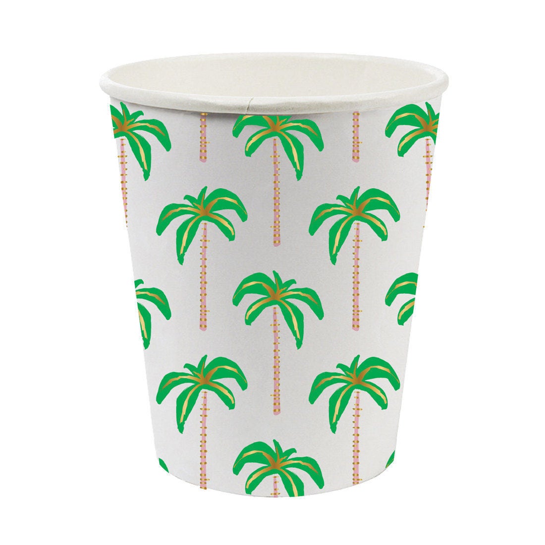 Palm tree paper Cups. Set of 8. Palm tree print party cups. Etsy