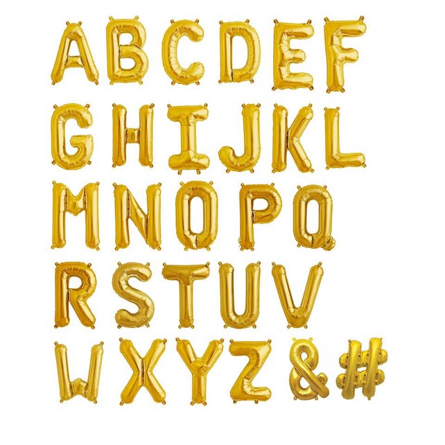 Oh Baby Gold Balloon Letter Kit 16 Gold Mylar Letter Balloons