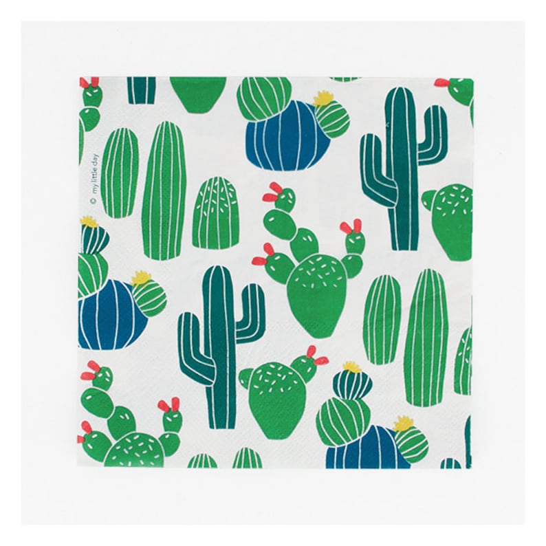 Cacti print party napkins Set of 20 Fiesta paper napkins Cactus paper napkins Cactus party decor Desert party napkins Cactus napkins.