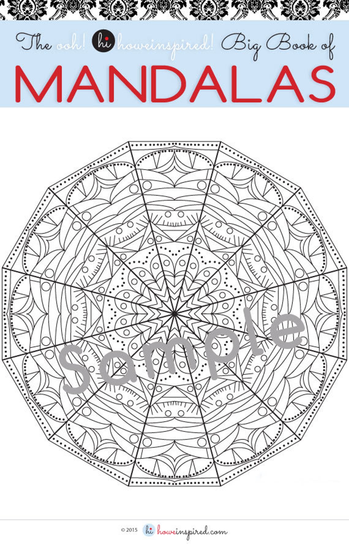 MANDALA Adult Coloring Books, INSTANT Digital Download, 12 Pages With ...