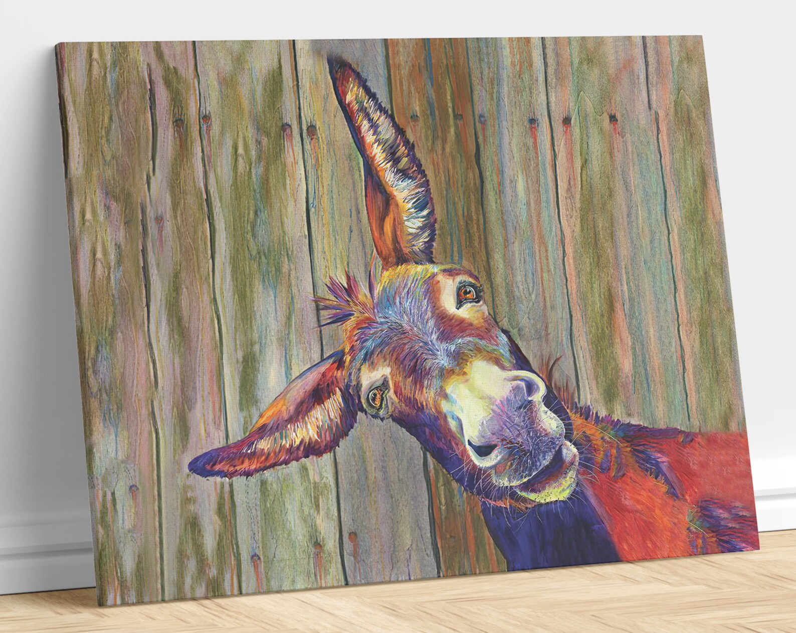 Funny Donkey Canvas Donkey Farming Print Animal Wall Art Etsy