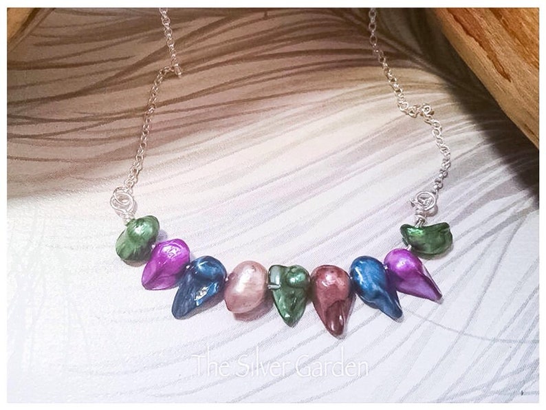 LGBT Jewellery Coloured Pearls Real Pearl Necklace Rainbow Pearl Necklace Rainbow Necklace Blister Pearl Necklace Rainbow Jewellery