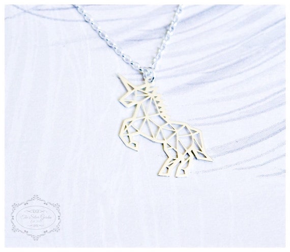 origami unicorn necklace
