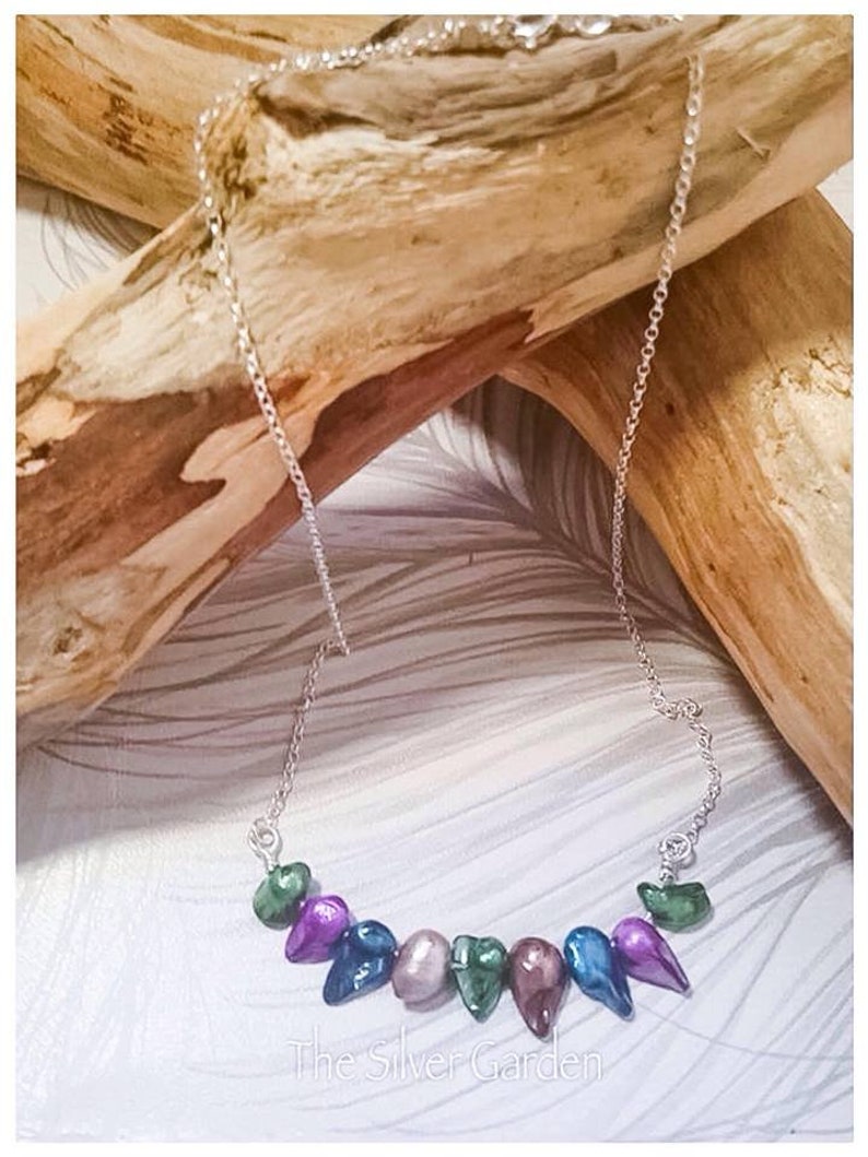 LGBT Jewellery Coloured Pearls Real Pearl Necklace Rainbow Pearl Necklace Rainbow Necklace Blister Pearl Necklace Rainbow Jewellery