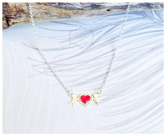 Crystal Cupid Necklace Swarovski Heart Jewellery - Swarovski Red Heart Eros Pendant Crystal Cupid Necklace Swarovski Heart Jewellery - Swarovski Red Heart Eros Pendant