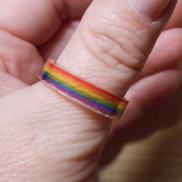 Pride Flag Rings in Resin - Semi Transparent