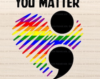 Pride Semicolon Vinyl Decal