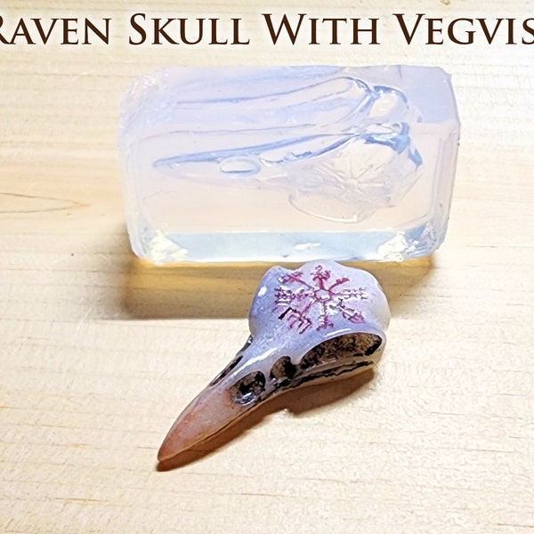 Raven Skull With Vegvisir Viking Mold for Resin - Epoxy and UV