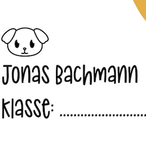 Schulstempel 37 Name | Vorname | Nachname | Motiv Hund | Stempel Schulanfang | Einschulung
