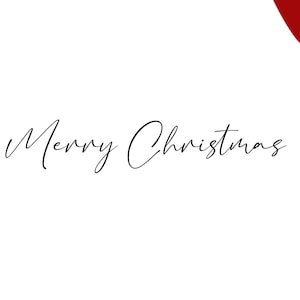 Puede incluir: Un fondo blanco con el texto "Merry Christmas" escrito en cursiva negra.