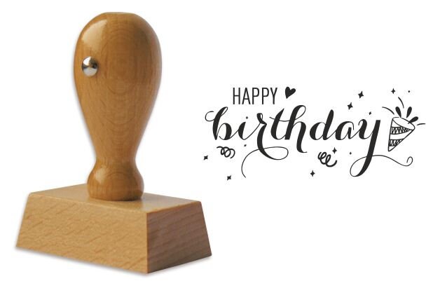 Stempel Happy Birthday Stempel Geburtstag Glückwunsch Etsy.de