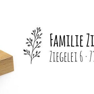 Adressstempel Stempel Adresse Stempel Familie Stempel Hochzeit Geschenk Stempel personalisiert Gräser Zweig Bild 2