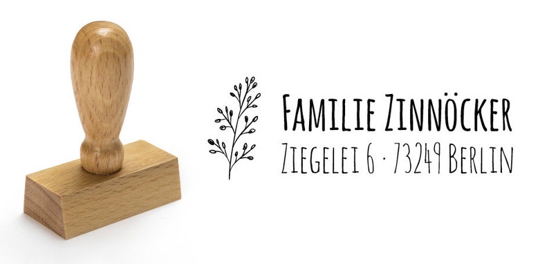 Adressstempel Stempel Adresse Stempel Familie Stempel Hochzeit Geschenk Stempel personalisiert Gräser Zweig Bild 2