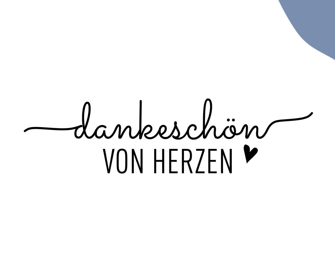 Stempel Dankeschön von Herzen Danke Stempel mit Herz Etsy.de