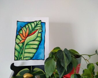 Bird of Paradise Watercolor Painting - Original Art