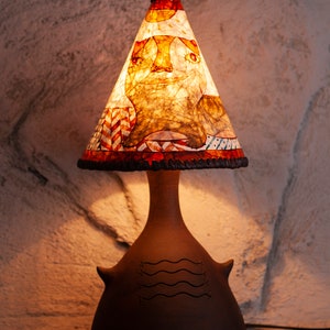 Table Lamp Modern, Bedside Table Lamp, Abstract Lamp, Handmade Lamp, Rustic Lamp, Art Lover Gift image 2
